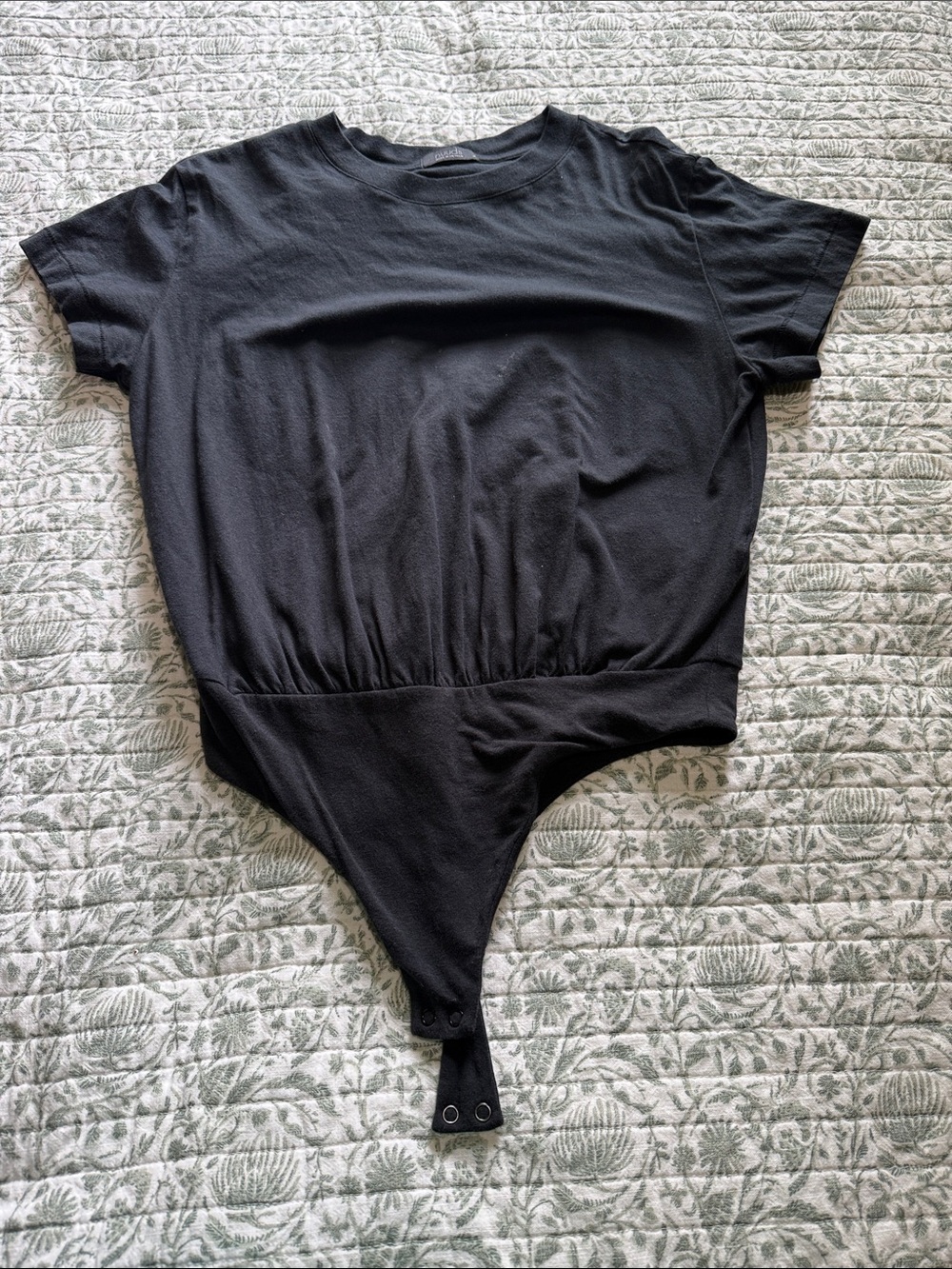 nuuds Black Short-Sleeve Bodysuit